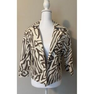 Patrick Christopher Women's Blazer‎ Brown Cream Size Medium